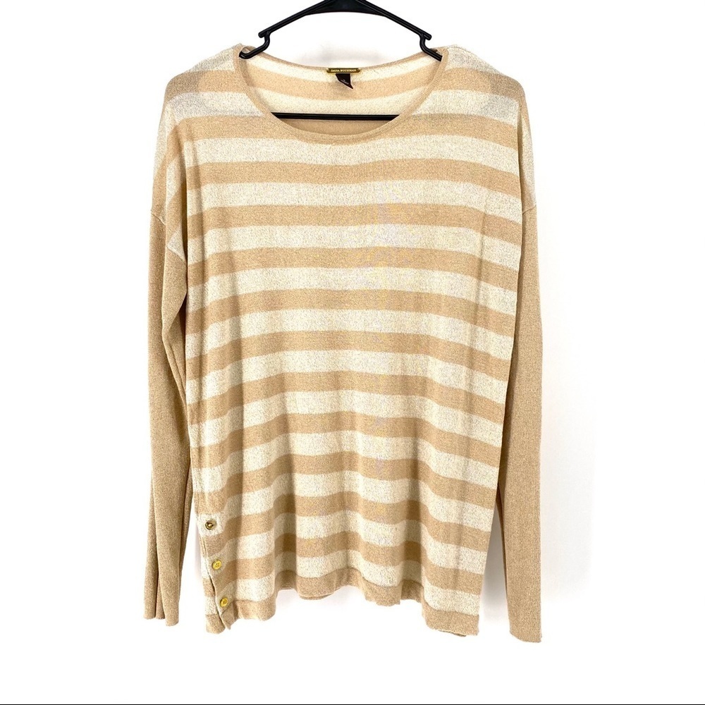 Dana Buchman Women's Metallic Striped Sweater - L